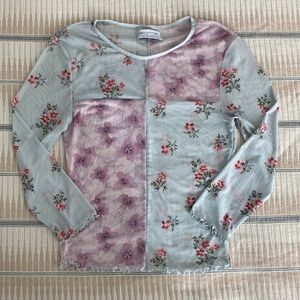 UO Foral Patchwork mesh top